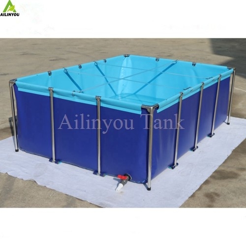 Aquaculture Fish Tanks Foldable Disassemble Mobile Galvanized Steel Pipe Pvc Frame Water Storage Tanks