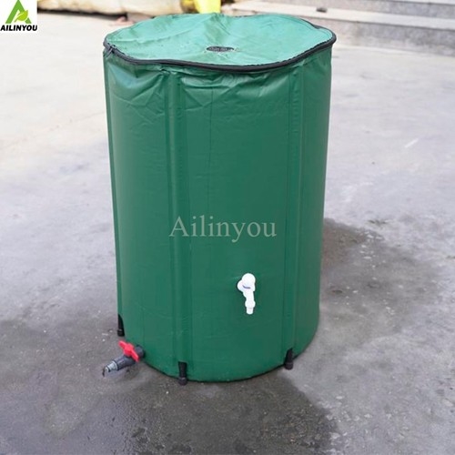 Portable 53 Gallon Rain Barrel Water Tank Collapsible Rainwater Collection System Storage Container