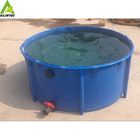 Metal Frame Foldable Pvc Fish Water Tank Pvc Tarpaulin Circle Or Rectangular Fish Breeding Water Tank With Steel Frame supplier