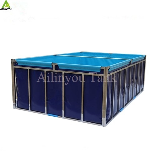 Customized Size Frame PVC Fish Farming Water Tank Aquaculture  fish farming tank