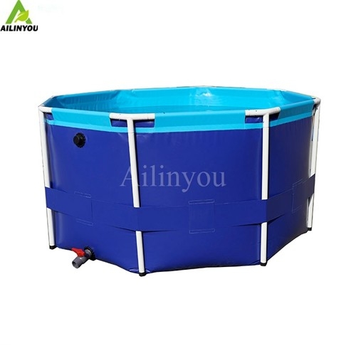 China Factory Hot Sale Hydroponic Growth System Foldable  Hydroponic Pool Tank with Galvanized steel pipe frame